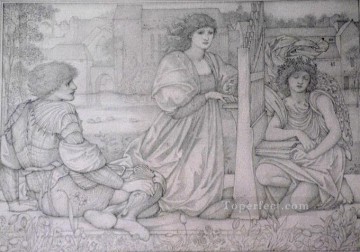 Chant dAmour dibujando al prerrafaelita Sir Edward Burne Jones Pinturas al óleo